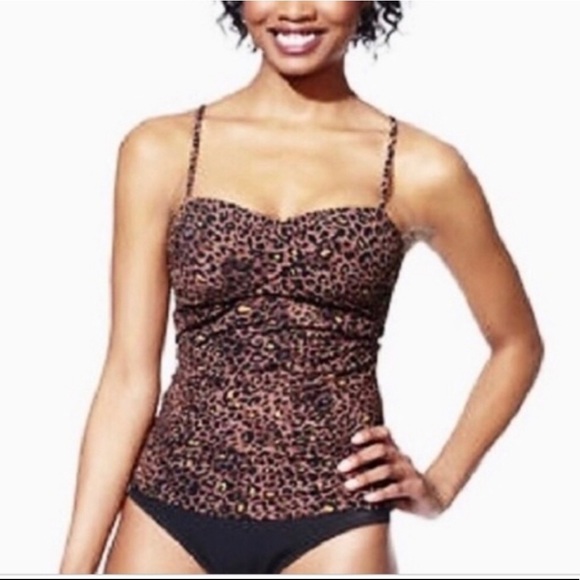 SPANX | Swim | Spanx Love Your Assets Leopard Tankini Top M | Poshmark